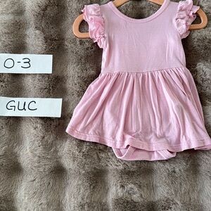 Little Sleepies Pink Ruffle Sleeve Dress